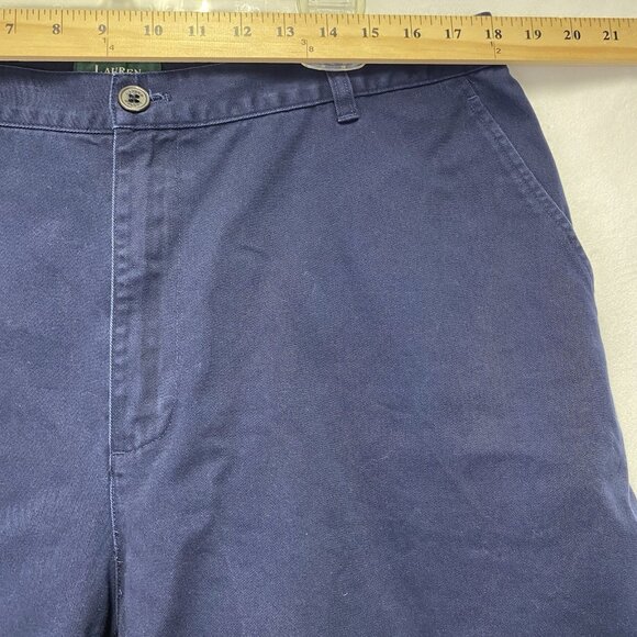 Lauren Ralph Lauren Flat Front Classic Relaxed Fit Chino Shorts Men Sz 18W Navy - Picture 6 of 8